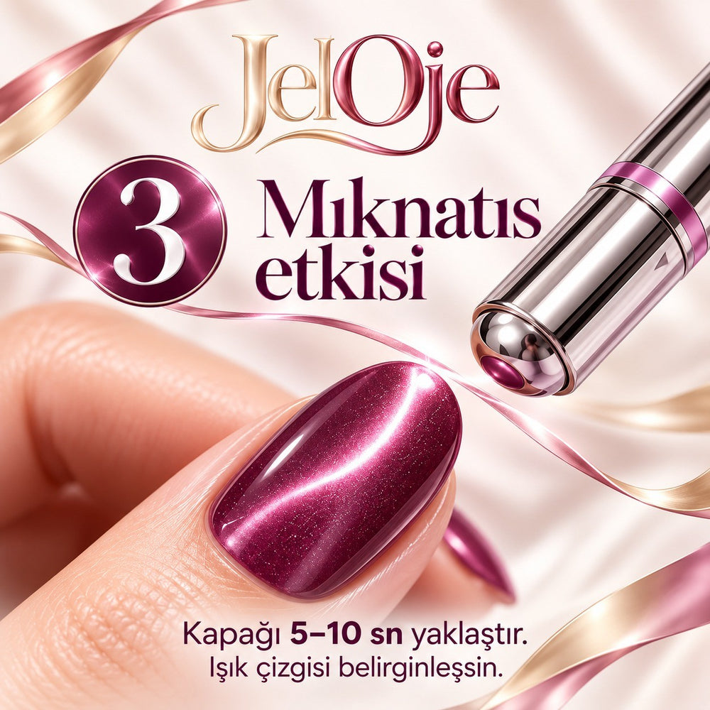 Kapaktaki mıknatısla tırnakta kedi gözü efekti oluşturma