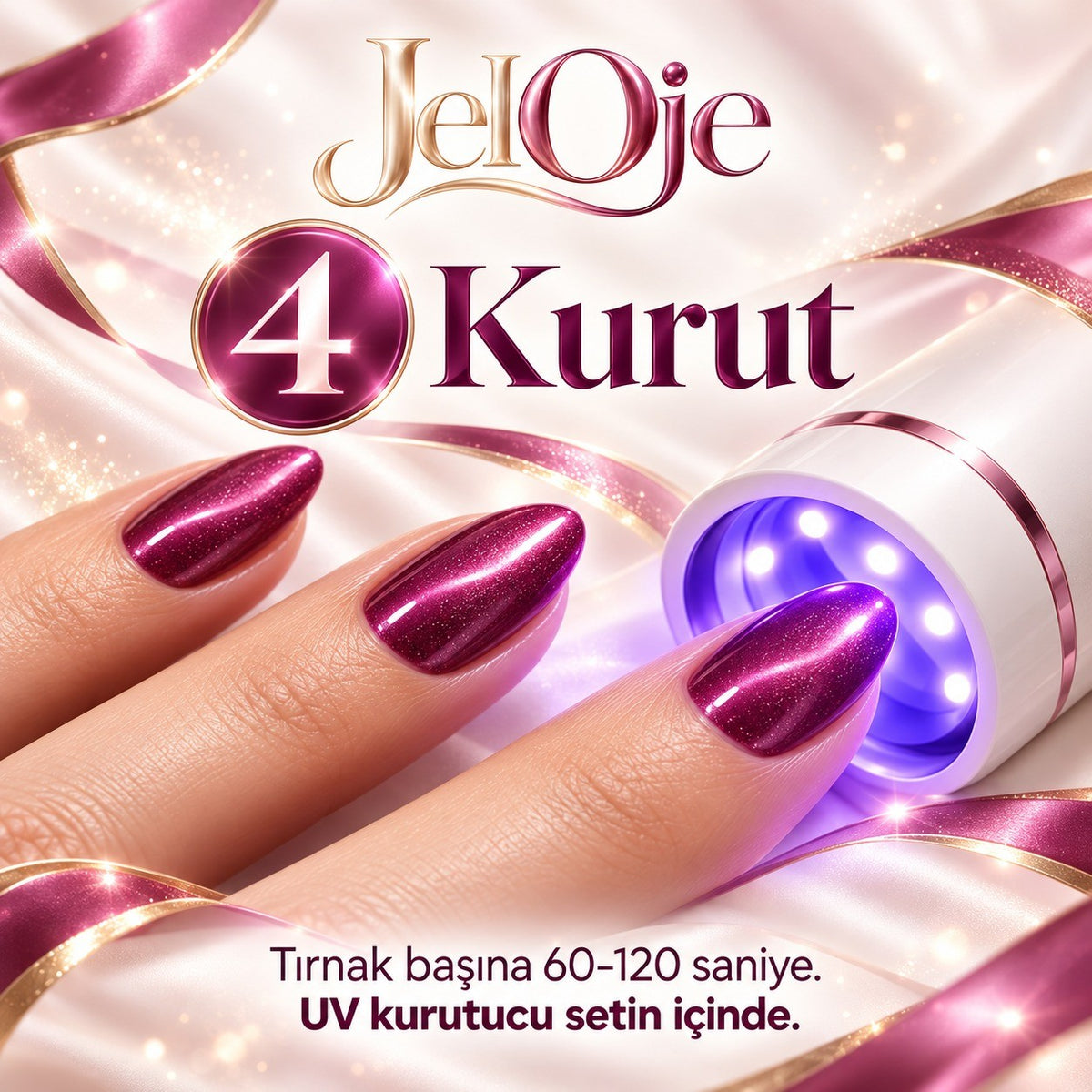 Tırnağı JelOje UV/LED lambada kurutma